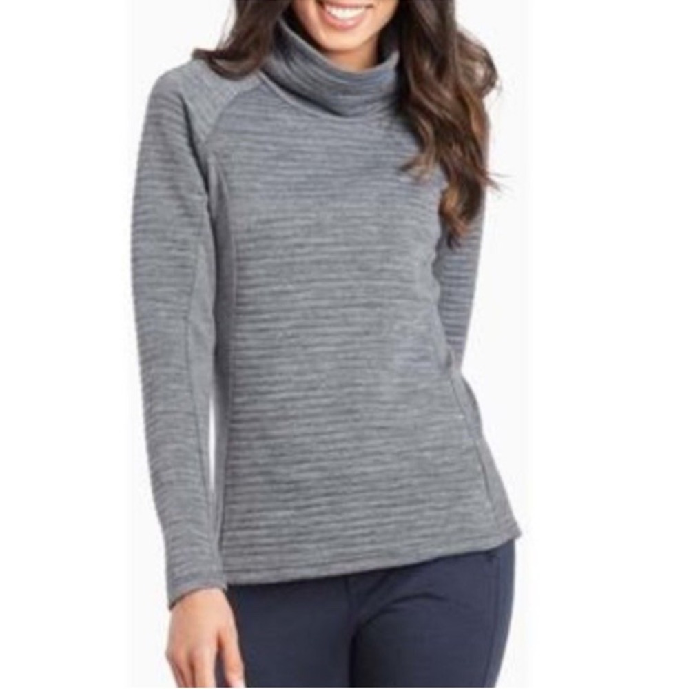 Kuhl Verena Funnel Neck Pullover Sweater Women's Small Merino Wool Gray Outdoors